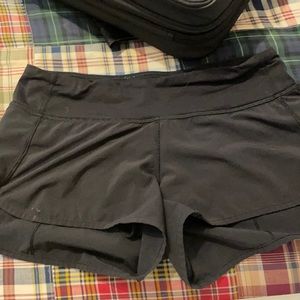 Black lululemon athletic shorts